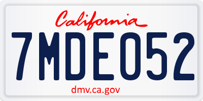 CA license plate 7MDE052