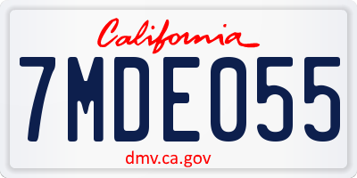 CA license plate 7MDE055