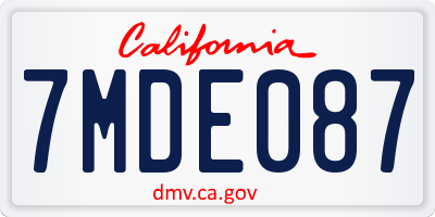 CA license plate 7MDE087