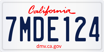 CA license plate 7MDE124