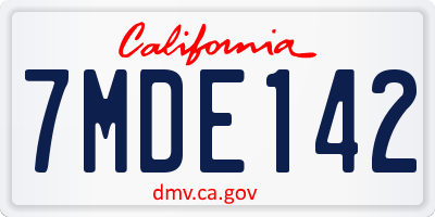 CA license plate 7MDE142