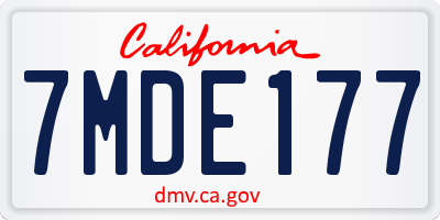 CA license plate 7MDE177