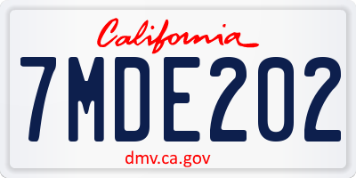 CA license plate 7MDE202