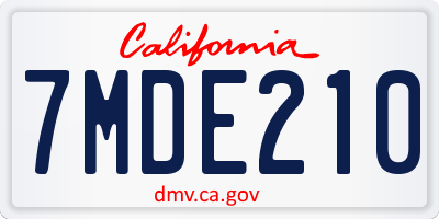 CA license plate 7MDE210