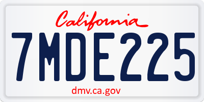 CA license plate 7MDE225