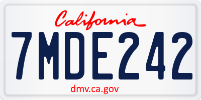 CA license plate 7MDE242