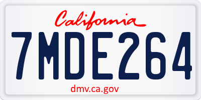 CA license plate 7MDE264