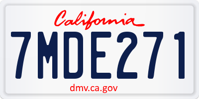 CA license plate 7MDE271