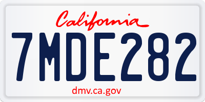 CA license plate 7MDE282