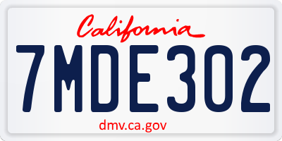 CA license plate 7MDE302