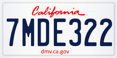 CA license plate 7MDE322