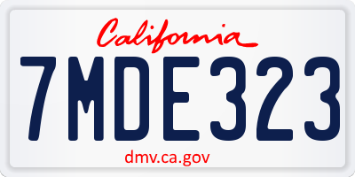 CA license plate 7MDE323