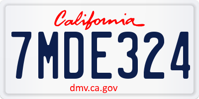 CA license plate 7MDE324