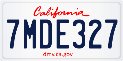 CA license plate 7MDE327