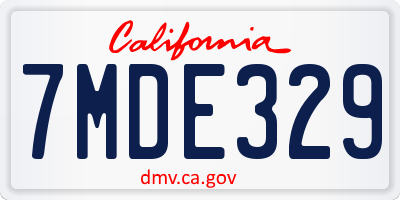 CA license plate 7MDE329