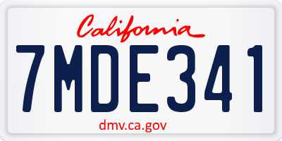 CA license plate 7MDE341