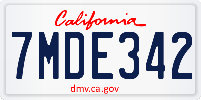 CA license plate 7MDE342