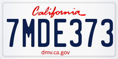 CA license plate 7MDE373