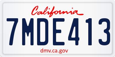 CA license plate 7MDE413