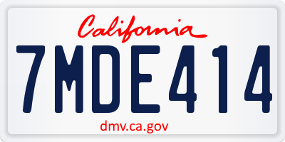 CA license plate 7MDE414