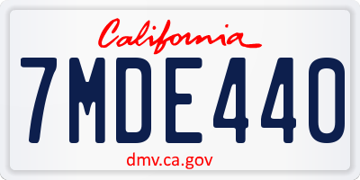 CA license plate 7MDE440