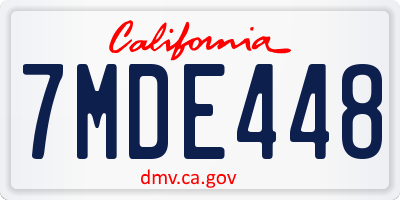 CA license plate 7MDE448