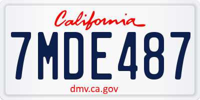 CA license plate 7MDE487