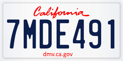 CA license plate 7MDE491