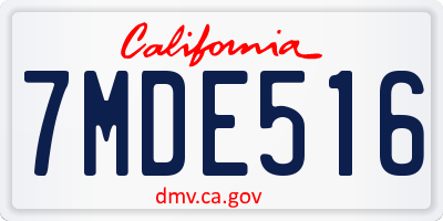 CA license plate 7MDE516