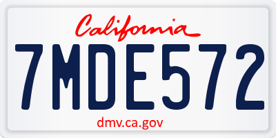 CA license plate 7MDE572