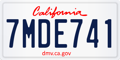 CA license plate 7MDE741