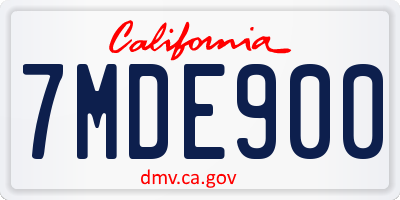 CA license plate 7MDE900