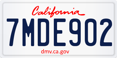 CA license plate 7MDE902
