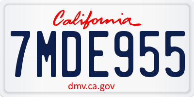 CA license plate 7MDE955