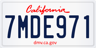 CA license plate 7MDE971