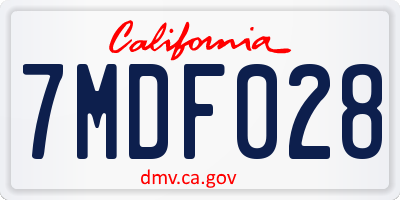 CA license plate 7MDF028