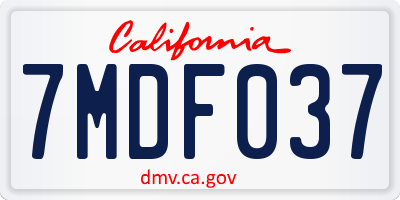 CA license plate 7MDF037