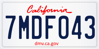 CA license plate 7MDF043