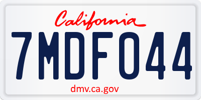 CA license plate 7MDF044