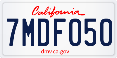 CA license plate 7MDF050
