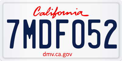 CA license plate 7MDF052
