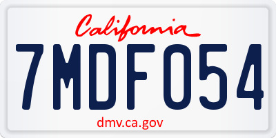 CA license plate 7MDF054