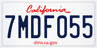 CA license plate 7MDF055