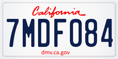 CA license plate 7MDF084