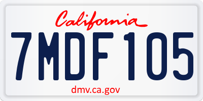 CA license plate 7MDF105