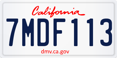 CA license plate 7MDF113