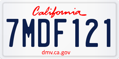 CA license plate 7MDF121