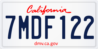 CA license plate 7MDF122