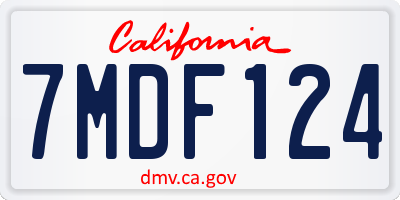 CA license plate 7MDF124