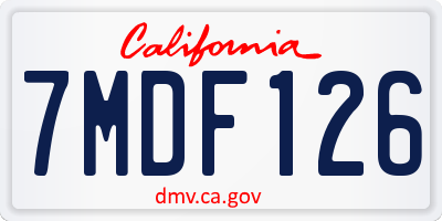 CA license plate 7MDF126